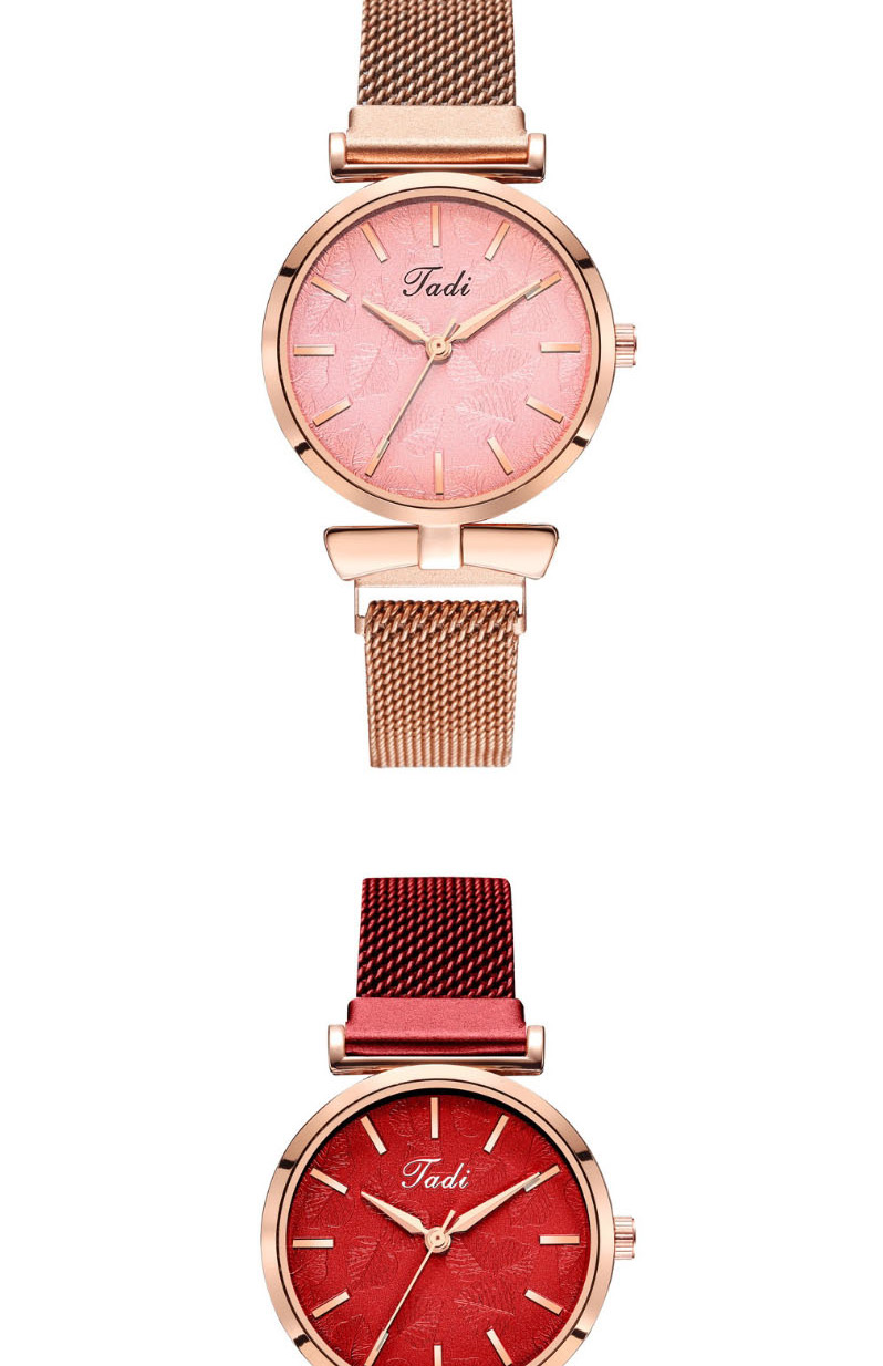 Fashion Rose Gold Noodle Foliage Quartz Watch With Magnet,Ladies Watches