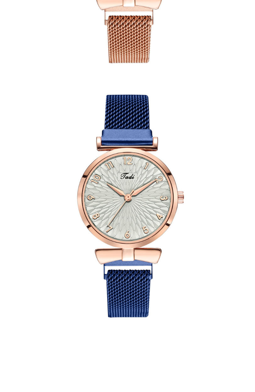 Fashion Rose Gold With Powder Digital Face Quartz Magnet Watch,Ladies Watches