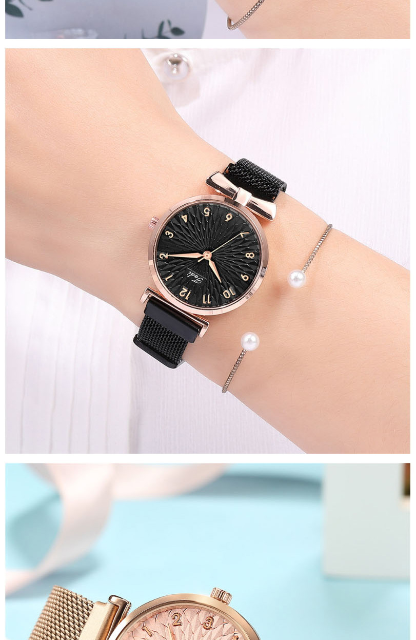 Fashion Silver With White Surface Digital Face Quartz Magnet Watch,Ladies Watches