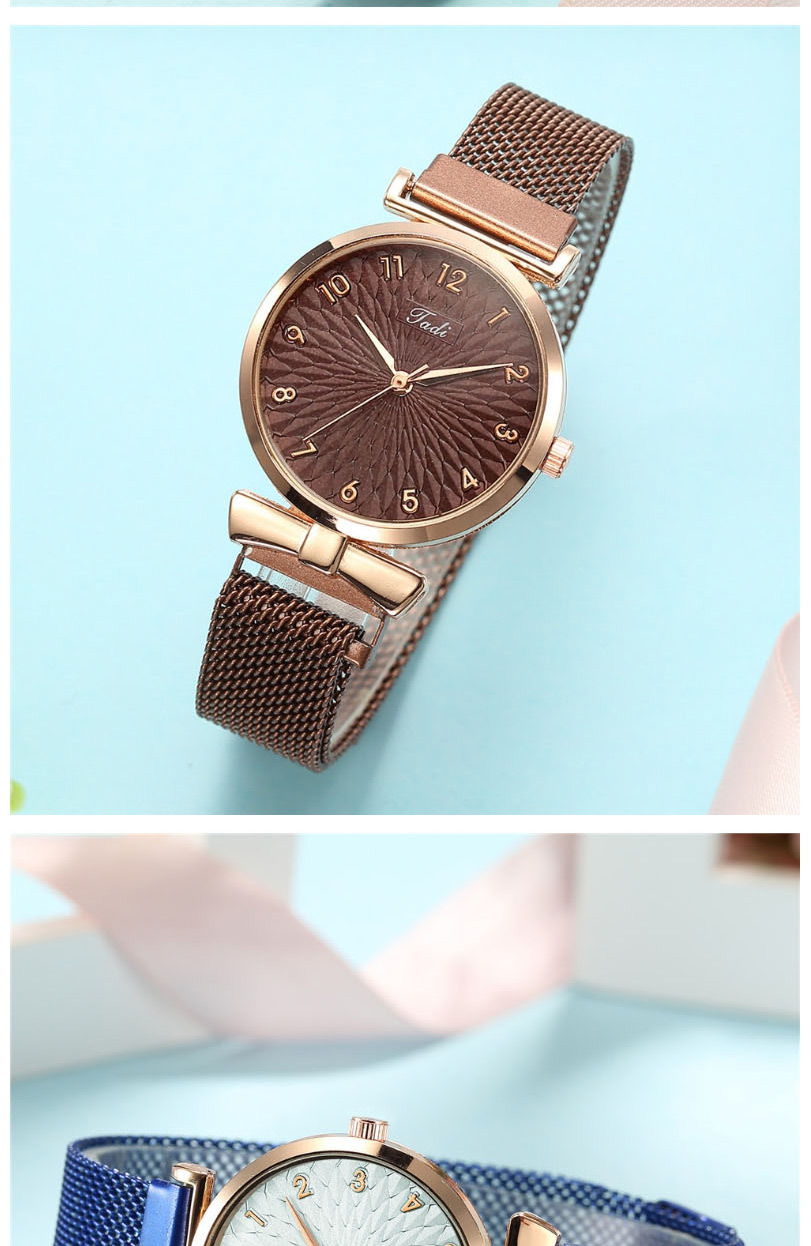 Fashion Rose Gold With White Surface Digital Face Quartz Magnet Watch,Ladies Watches