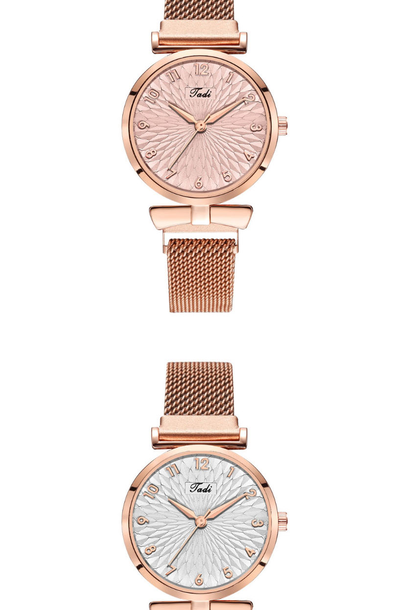 Fashion Rose Gold With Powder Digital Face Quartz Magnet Watch,Ladies Watches