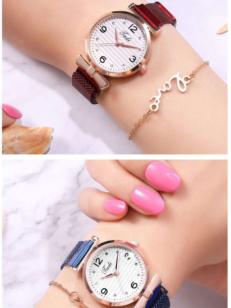 Fashion Red Diamond Watch With Diamond Magnet,Ladies Watches