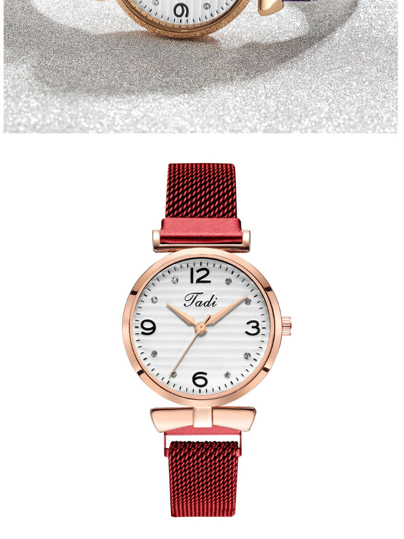 Fashion Red Diamond Watch With Diamond Magnet,Ladies Watches