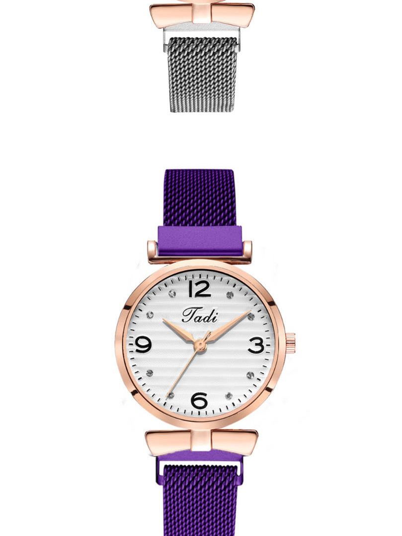 Fashion Purple Diamond Watch With Diamond Magnet,Ladies Watches