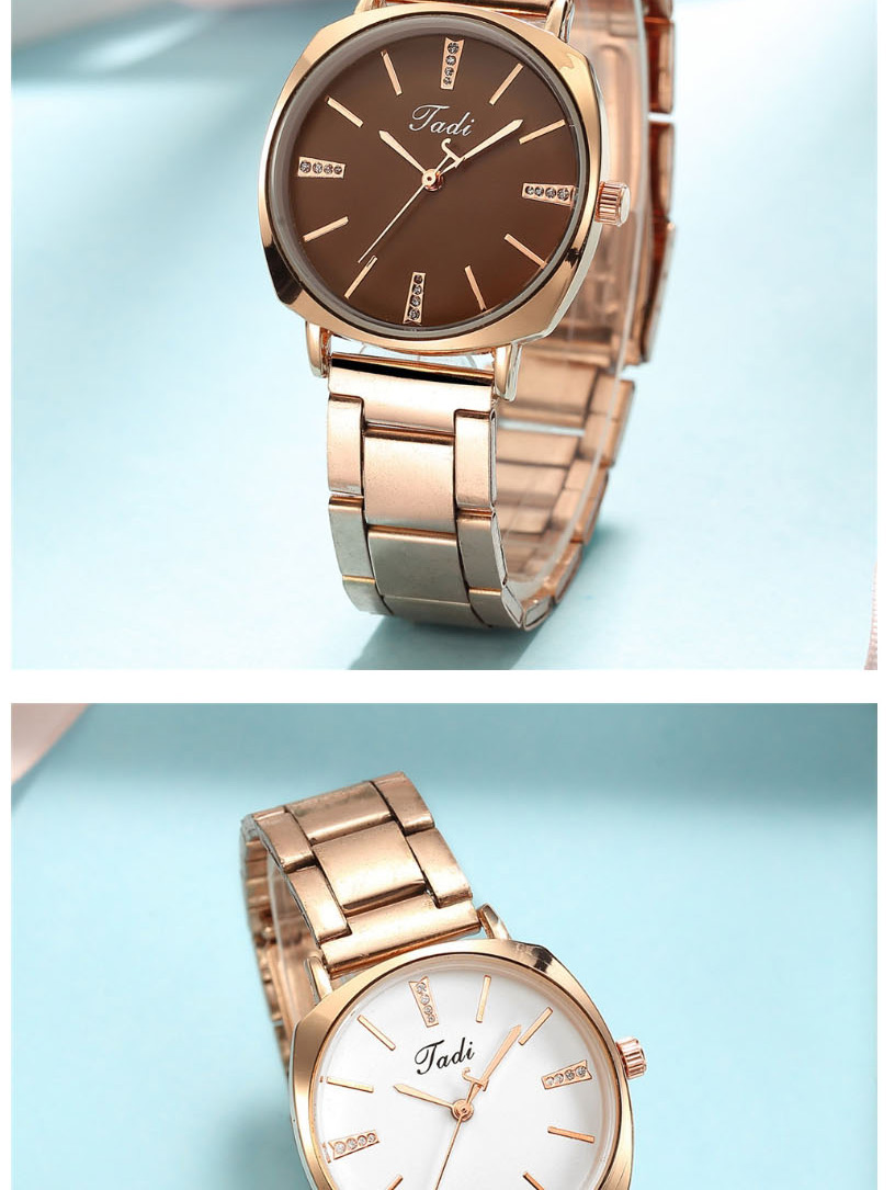 Fashion Brown Surface Quartz Watch With Alloy And Diamond Strap,Ladies Watches