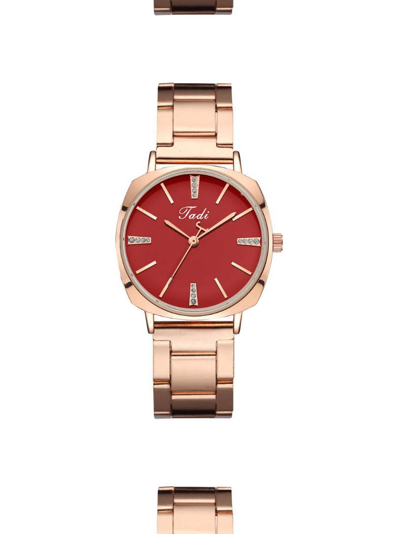 Fashion Red Quartz Watch With Alloy And Diamond Strap,Ladies Watches