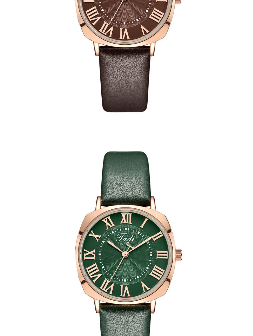Fashion Brown Ultra-thin Roman Scale Quartz Strap Watch,Ladies Watches