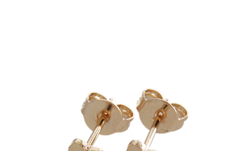 Fashion Golden Copper Plated Heart Shaped Light Stud Earrings,Earrings