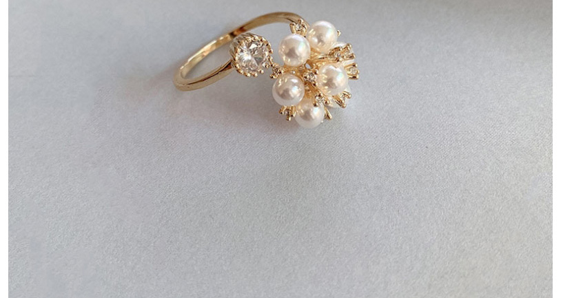 Fashion Golden Pearl Open Diamond Ring,Fashion Rings