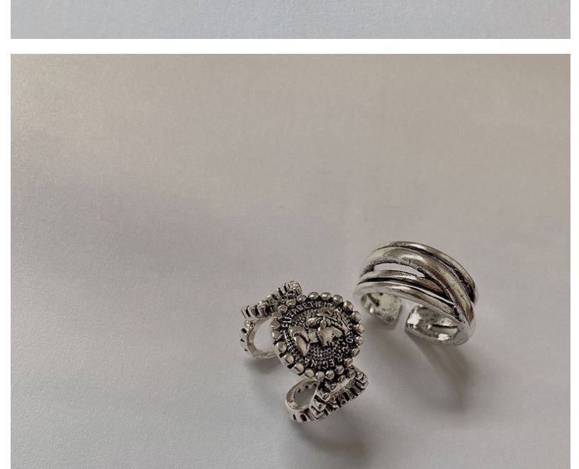 Fashion Geometric Silver Geometric Metal Cross Portrait Split Ring,Fashion Rings