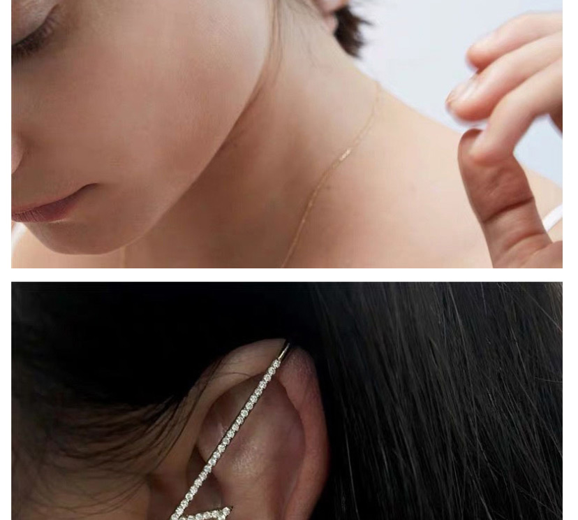 Fashion Geometric Single (copper) Silver Geometric Lightning Diamond Earrings,Stud Earrings