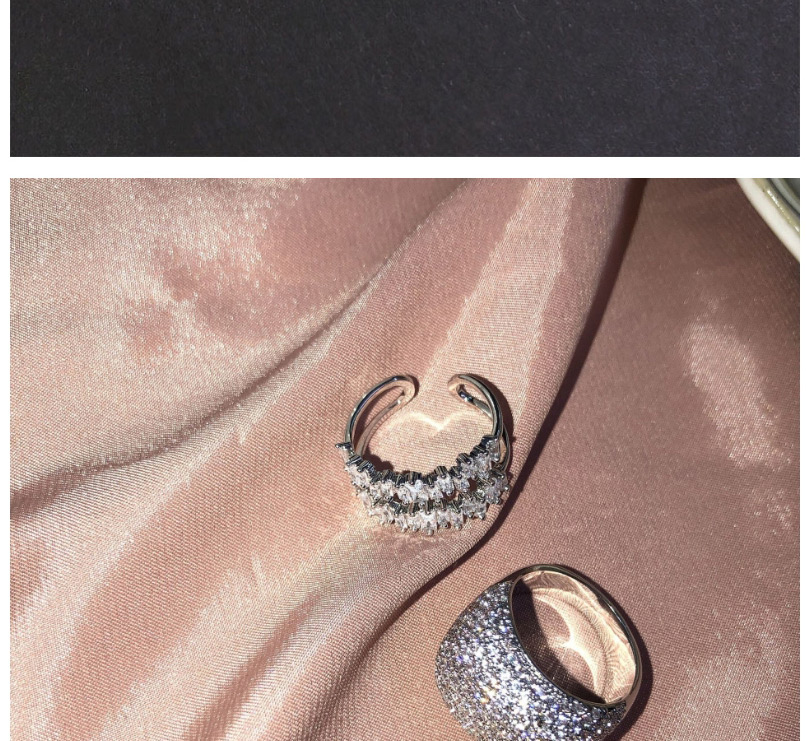 Fashion Double Silver (open) Geometric Split Ring,Fashion Rings