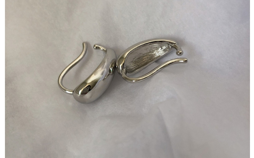 Fashion Silver Pair Smooth Hollow U-shaped Bone Clip,Clip & Cuff Earrings