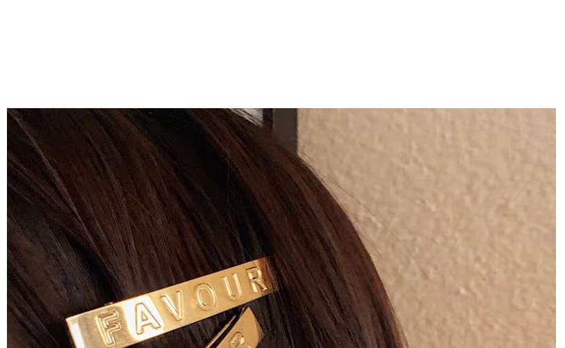 Fashion Single Gold Gold Glossy Letter Clip,Hairpins