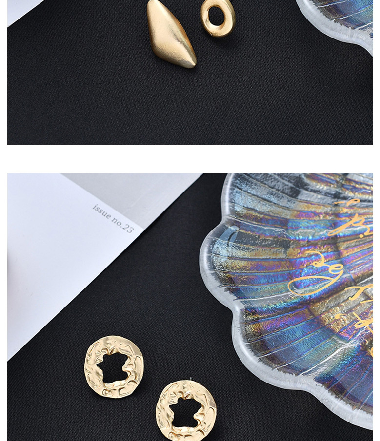 Fashion Golden  Silver Pin Geometric Metal Matte Love Round Earrings,Stud Earrings