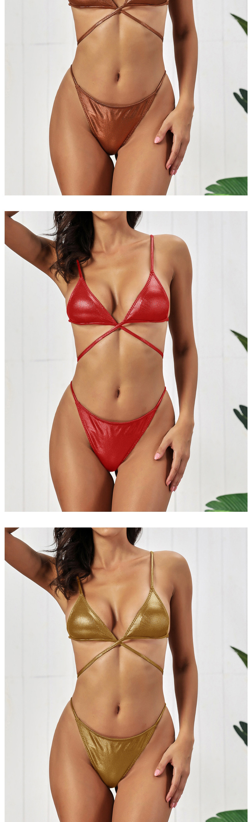 Fashion Red Pit Split Swimsuit,Bikini Sets