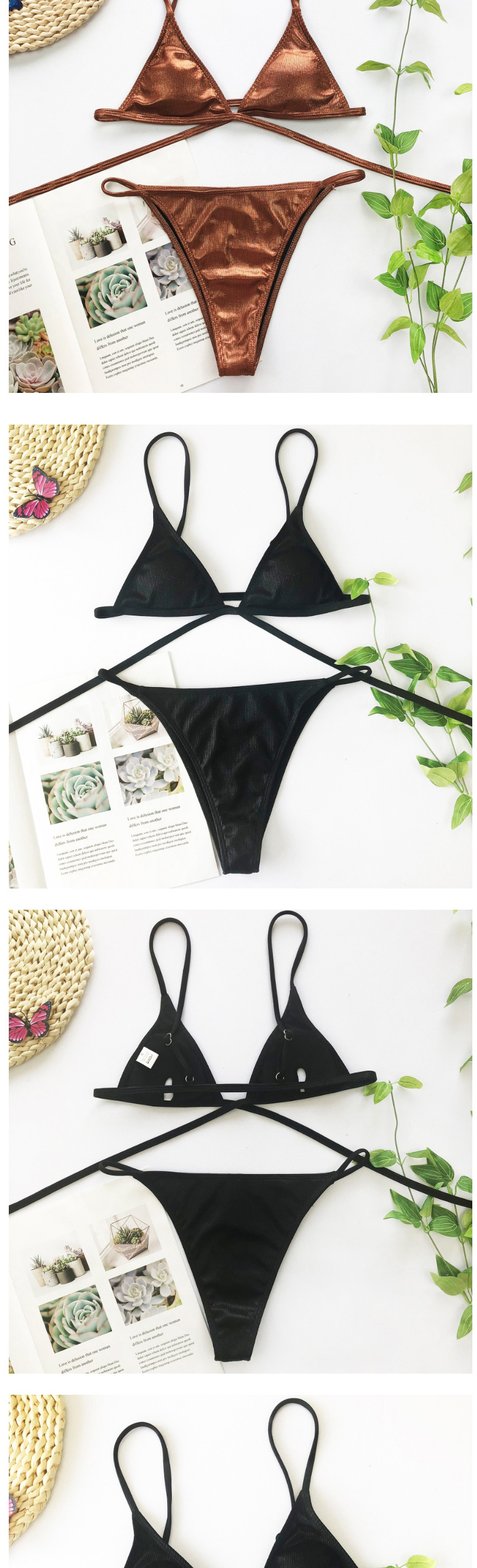 Fashion Black Pit Split Swimsuit,Bikini Sets