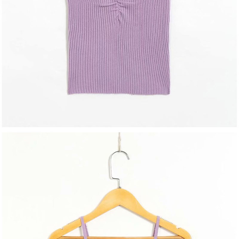 Fashion Purple V-neck Knit Vest,Tank Tops & Camis