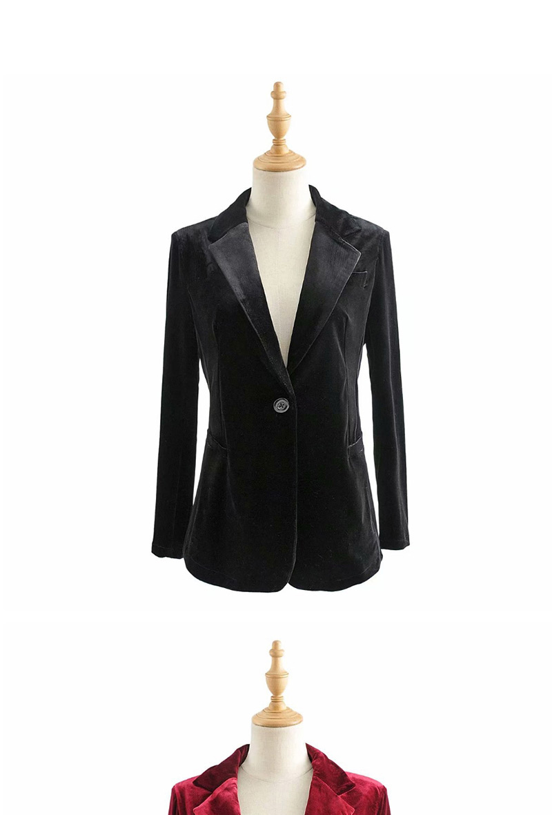 Fashion Black Gold Velvet Blazer,Coat-Jacket