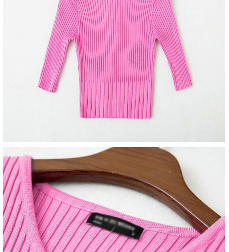 Fashion Black Short V-neck Pullover Sweater Sweater,Sweater