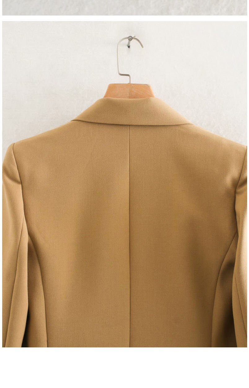 Fashion Khaki Double-breasted Blazer,Coat-Jacket