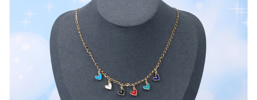 Fashion Golden Colorful Love Oil Drop Stainless Steel Necklace,Necklaces
