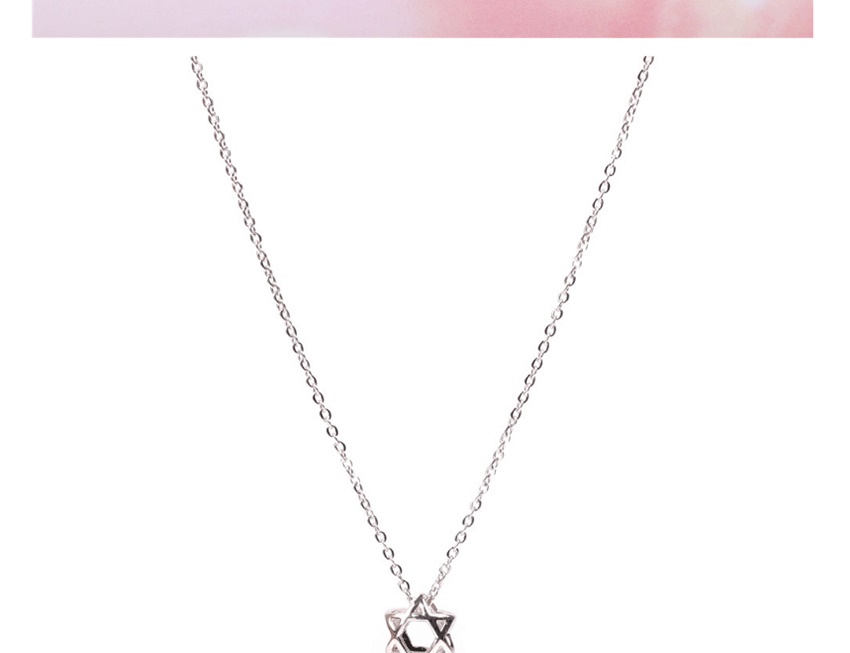 Fashion Golden Hollow Six-pointed Star Stainless Steel Necklace,Necklaces