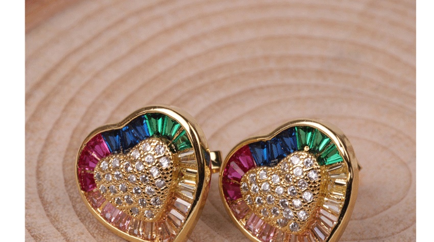 Fashion Golden Love Micro Stud Earrings,Earrings