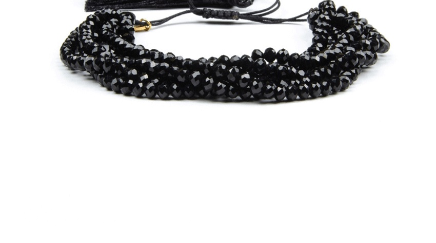 Fashion Black Rice Beads Woven Turkish Evil Eye Stud Crystal Bracelet,Beaded Bracelet