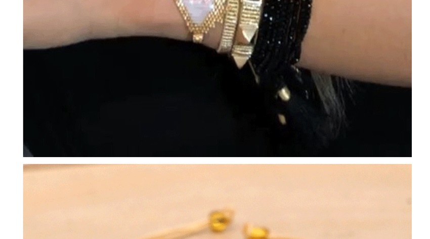Fashion Black Rice Beads Woven Turkish Evil Eye Stud Crystal Bracelet,Beaded Bracelet