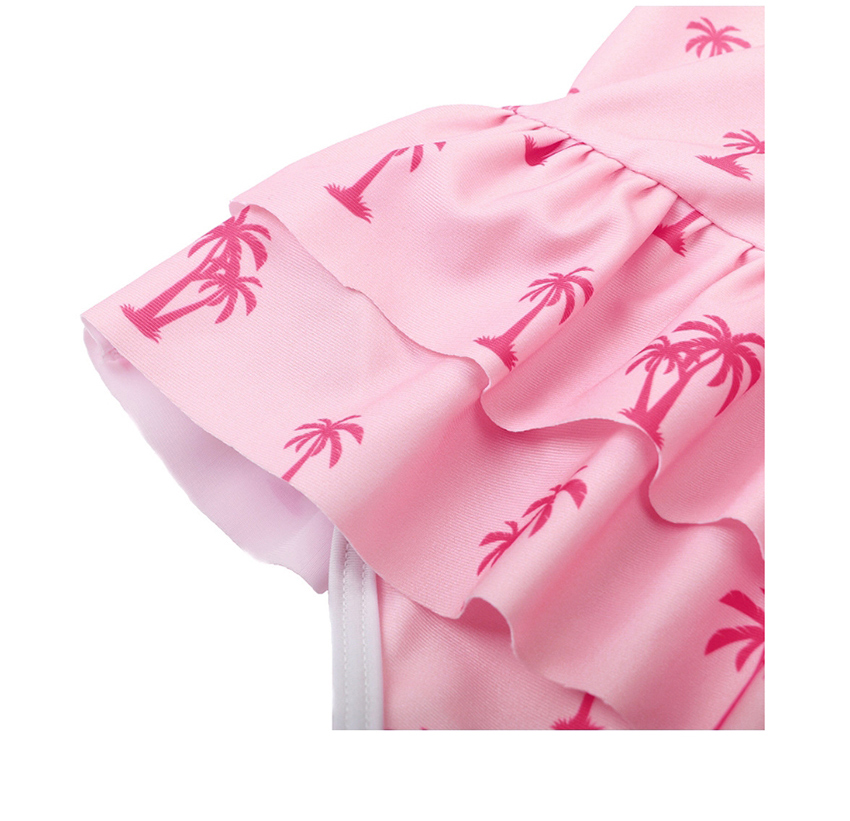Fashion Pink Ruffle Coconut Grove Kids One-piece Swimsuit,Kids Swimwear