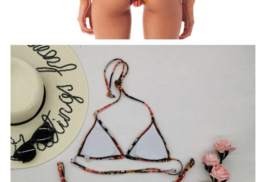 Fashion Color Geometric Print Split Swimsuit,Bikini Sets