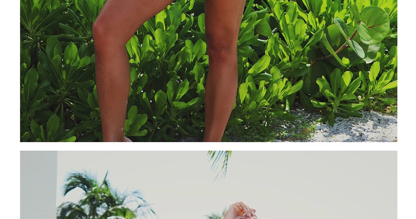 Fashion Green High-waist Printed Panel Cutout Fringe Split Swimsuit,Bikini Sets