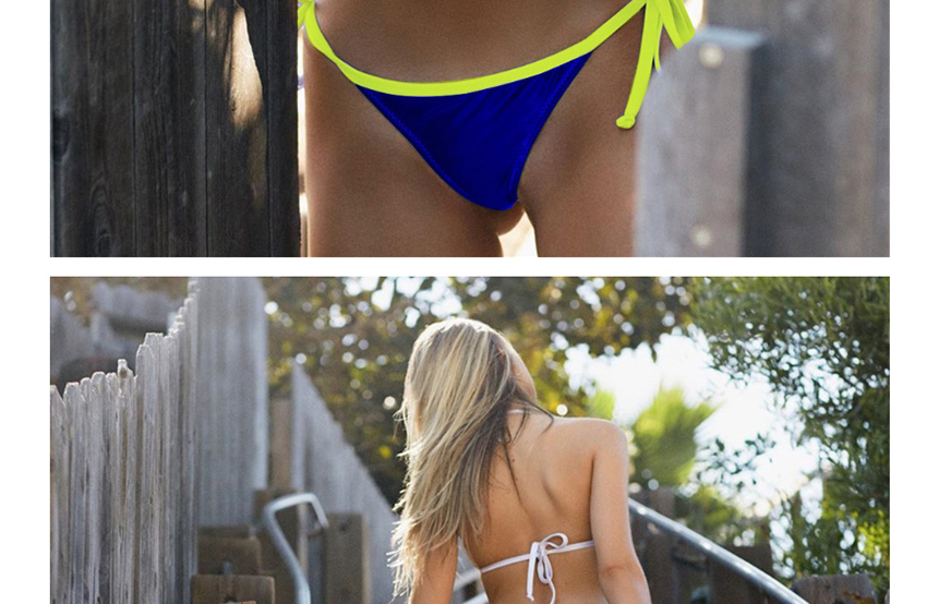 Fashion Sapphire Contrast Stitching Cutout Strap Split Swimsuit,Bikini Sets