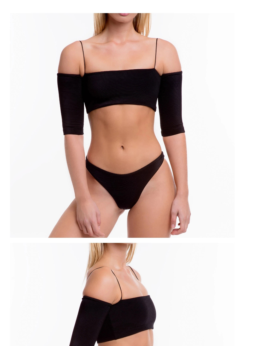Fashion Black One-shoulder Split Swimsuit,Swimwear Sets