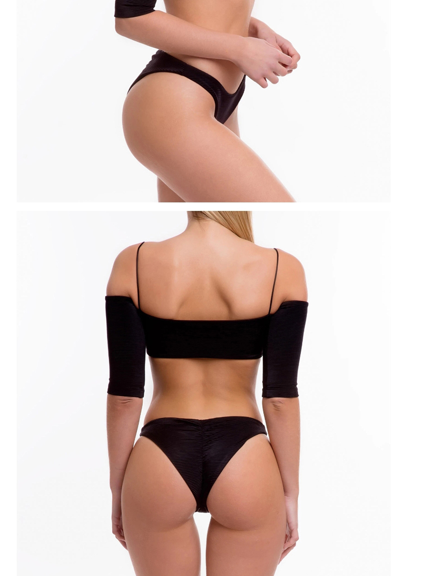 Fashion Black One-shoulder Split Swimsuit,Swimwear Sets