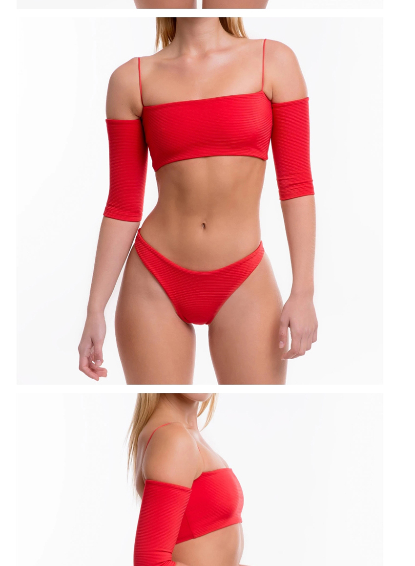 Fashion Red One-shoulder Split Swimsuit,Swimwear Sets