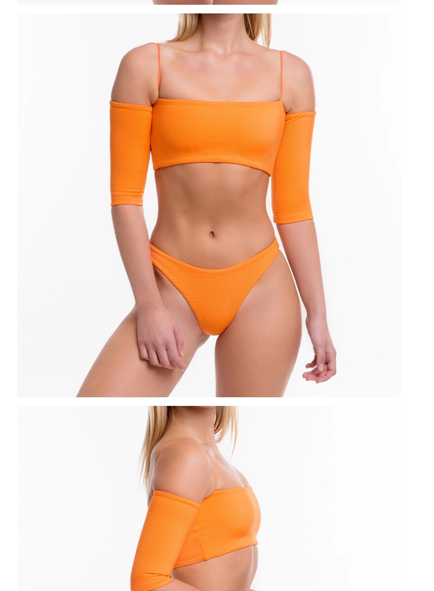Fashion Yellow One-shoulder Split Swimsuit,Swimwear Sets