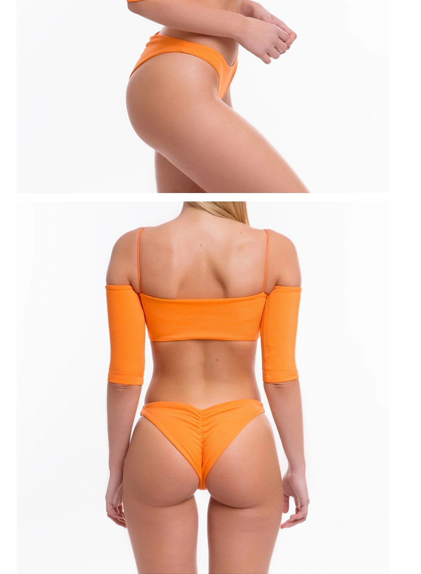Fashion Yellow One-shoulder Split Swimsuit,Swimwear Sets