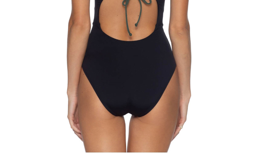 Fashion Black One-piece Swimsuit With Chest Straps,One Pieces