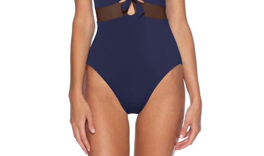 Fashion Tibetan Blue One-piece Swimsuit With Chest Straps,One Pieces