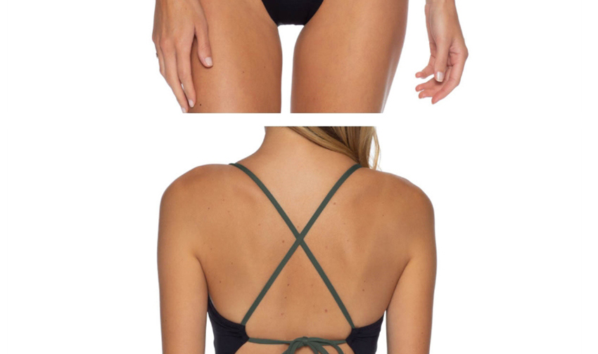Fashion Black One-piece Swimsuit With Chest Straps,One Pieces