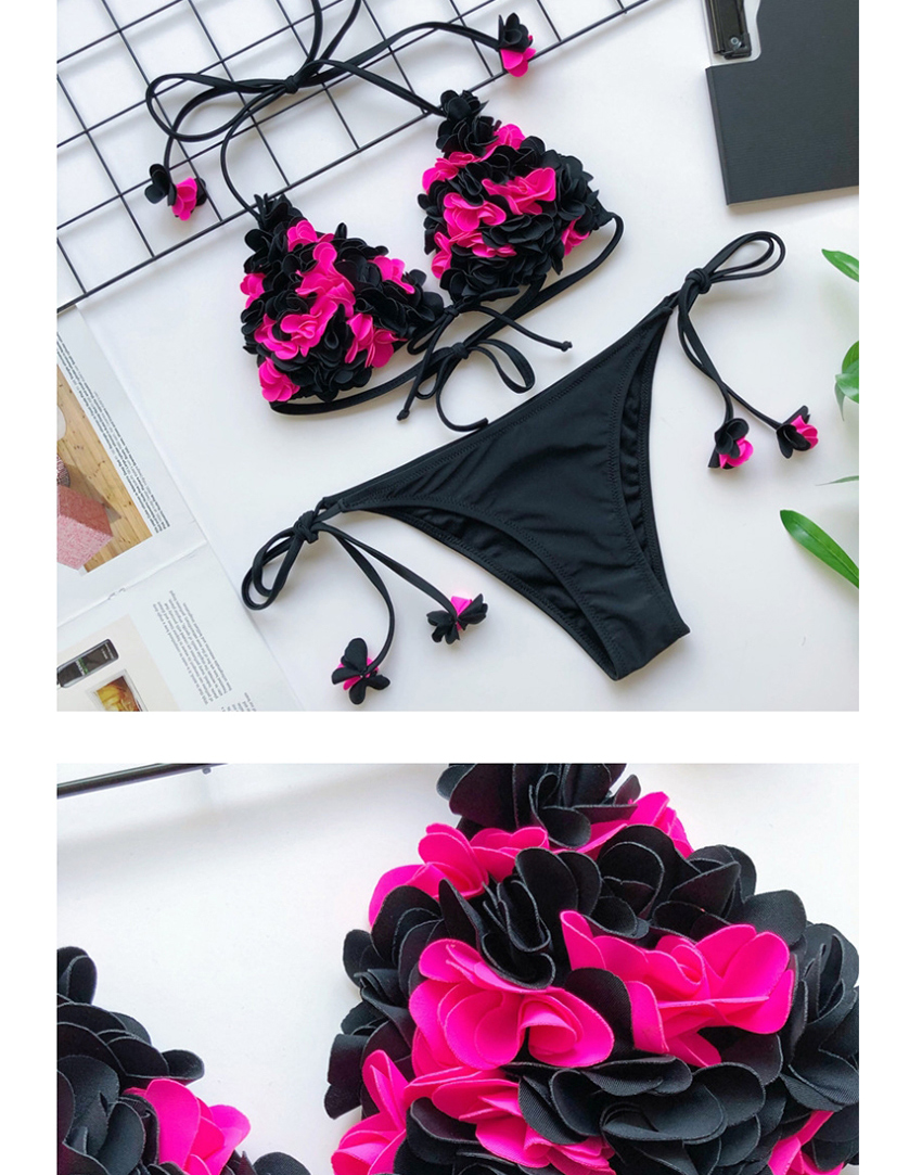 Fashion Black Swim Band Lace Split Swimsuit,Bikini Sets