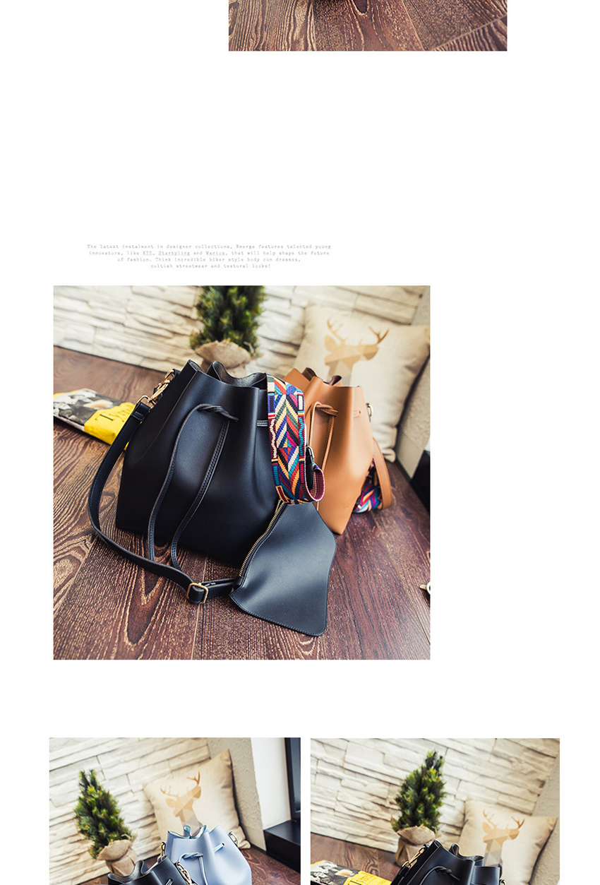 Fashion Light Brown Drawstring Ribbon Handbag Shoulder Crossbody Bag,Handbags