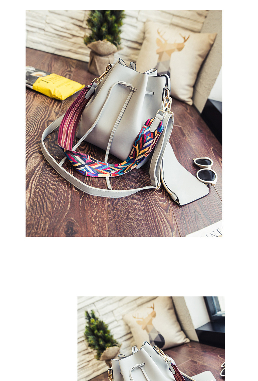 Fashion Light Brown Drawstring Ribbon Handbag Shoulder Crossbody Bag,Handbags
