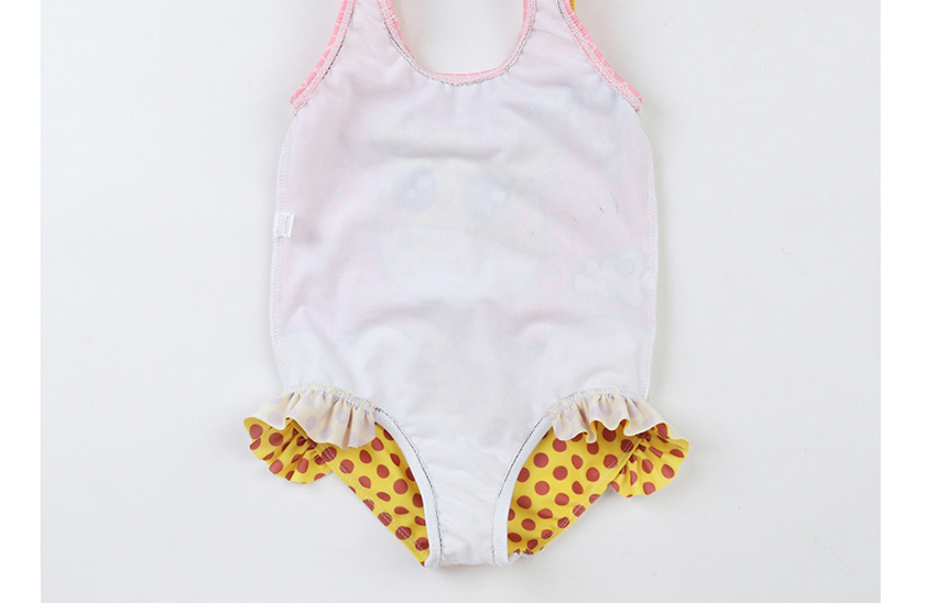 Fashion Pink Cartoon Printed Giraffe Flashing One-piece Swimsuit,Kids Swimwear