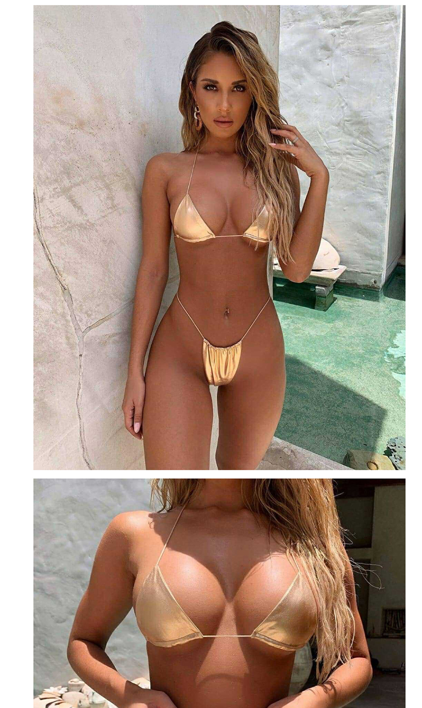 Fashion Golden Bronzed Lace Up Swimsuit,Bikini Sets