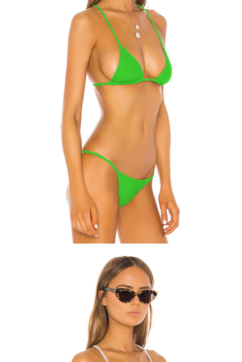 Fashion Green Drawstring Lace Split Swimsuit,Bikini Sets