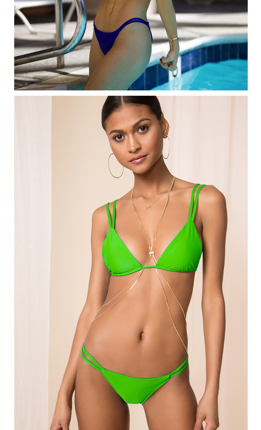 Fashion Green Drawstring Lace Up Bikini Swimsuit,Bikini Sets