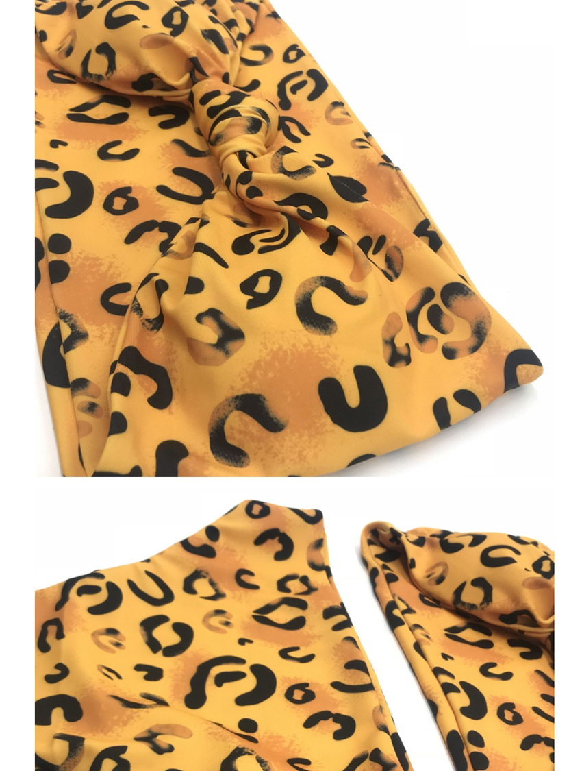 Fashion Dot Bandeau Leopard Dot High Waist Lace Up Swimsuit,Bikini Sets